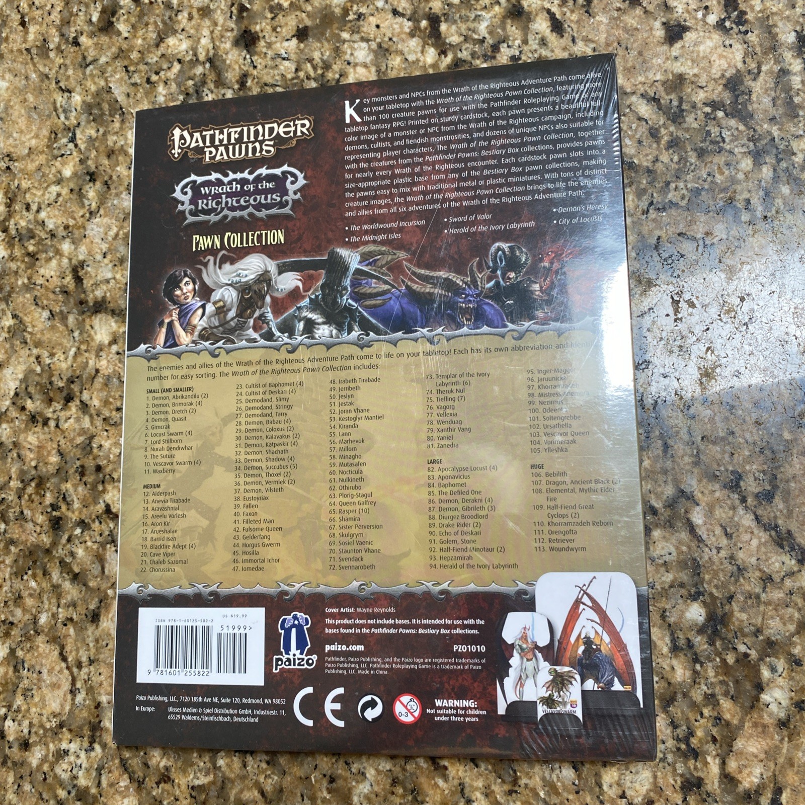PATHFINDER PAWNS: WRATH OF THE RIGHTEOUS ADVENTURE PATH By James Jacobs & Paizo