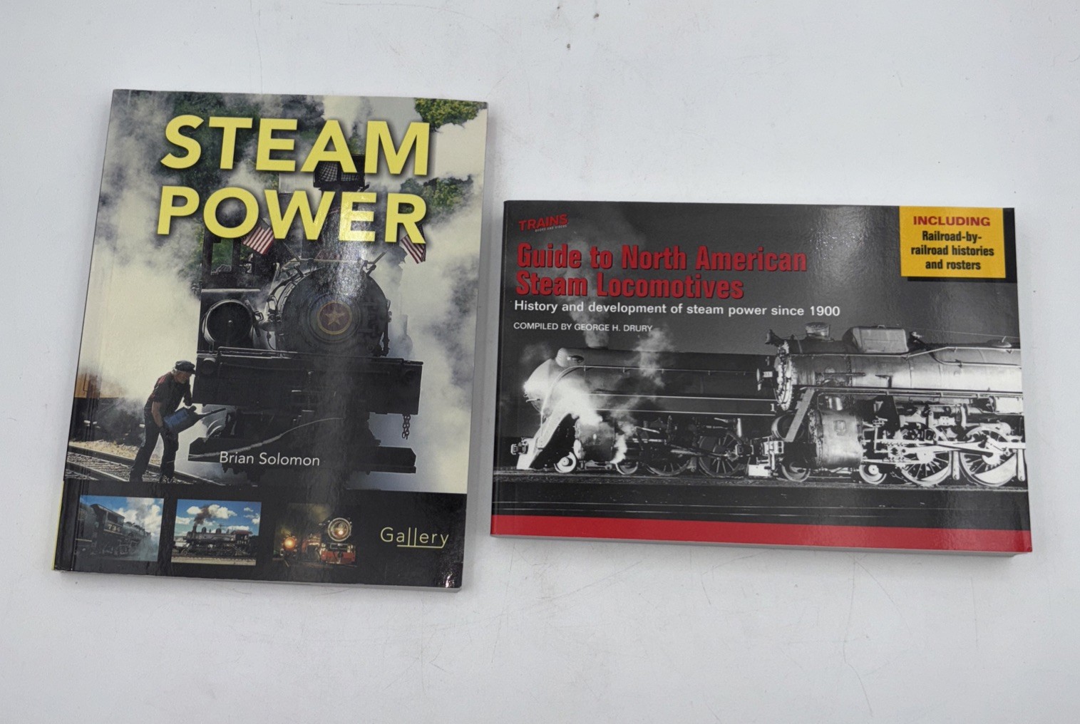 Guide to North American Steam Locomotives & Steam Power 2 Book Lot, PB.