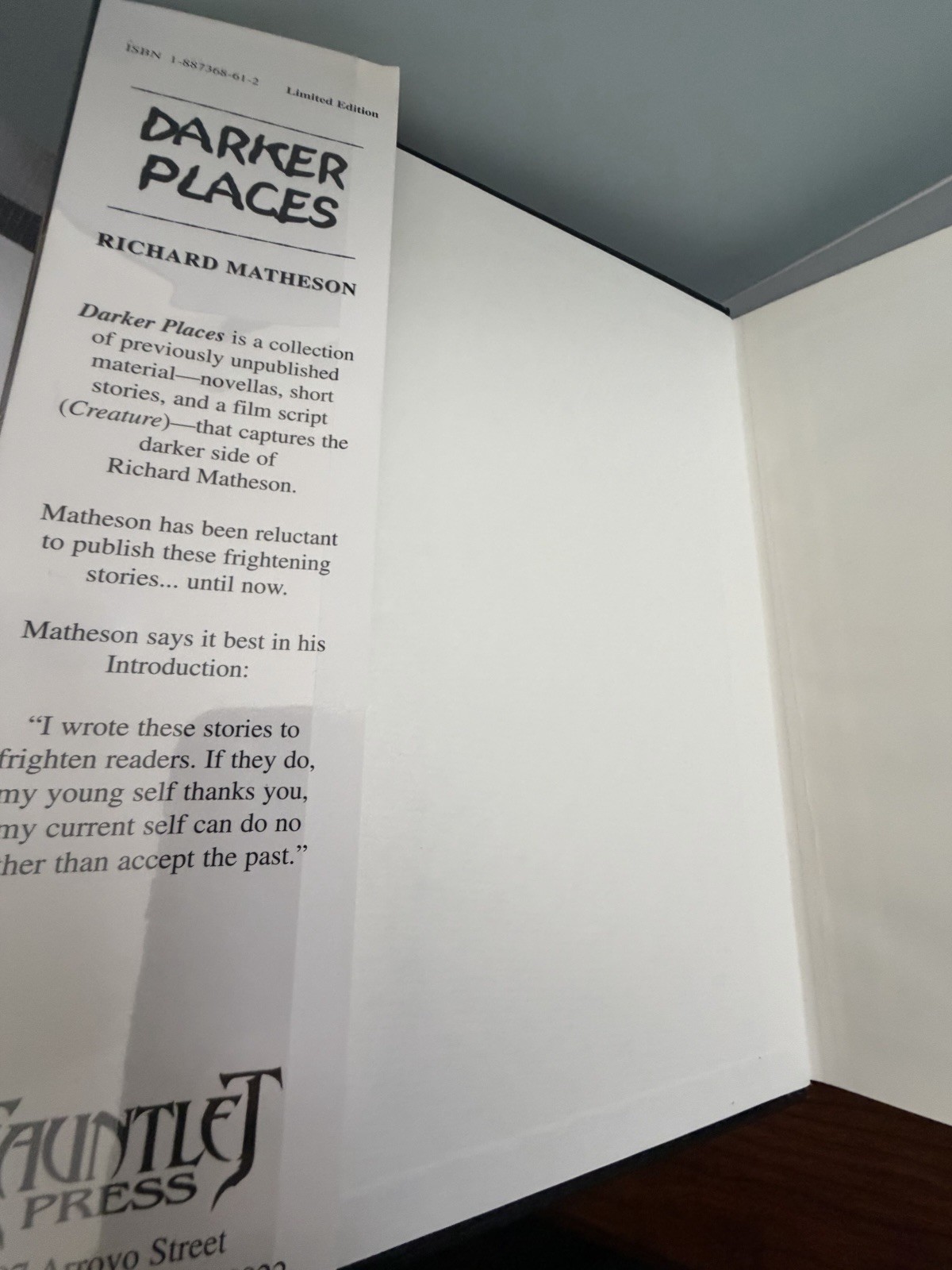 Richard Matheson Signed Limited Edition Book – Numbered 494 of 500
