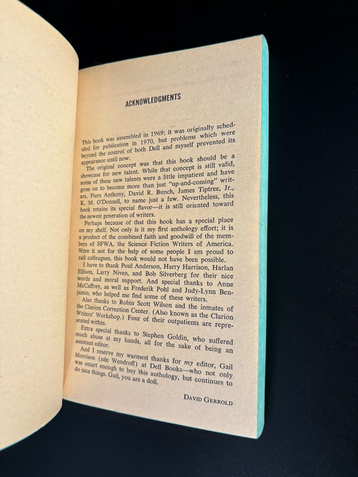 Generation edited by David Gerrold 1972 First Edition Near Fine Unread Copy