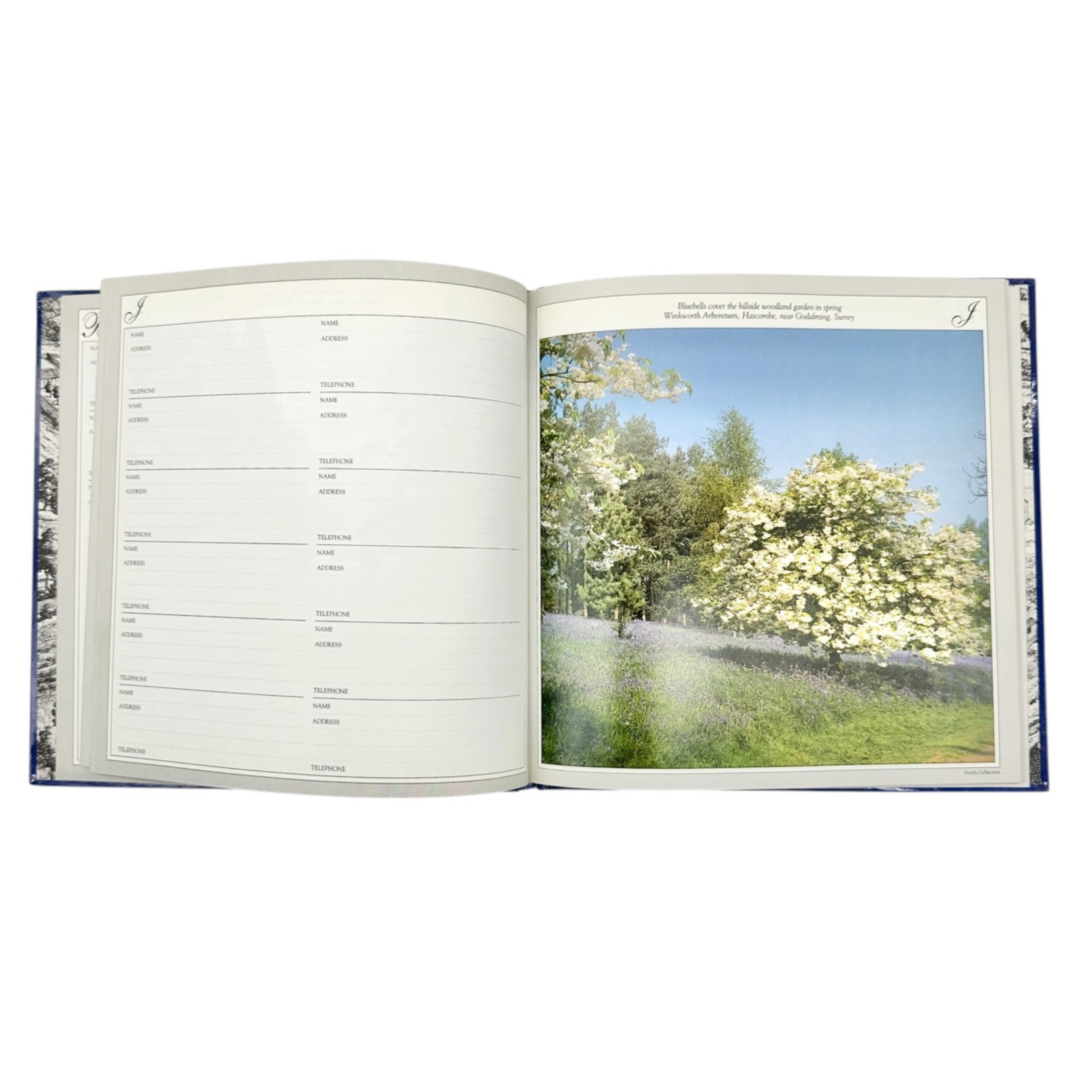 The English Garden Address Book Hardcover By Four Seasons Publishing 8.5 in Blue