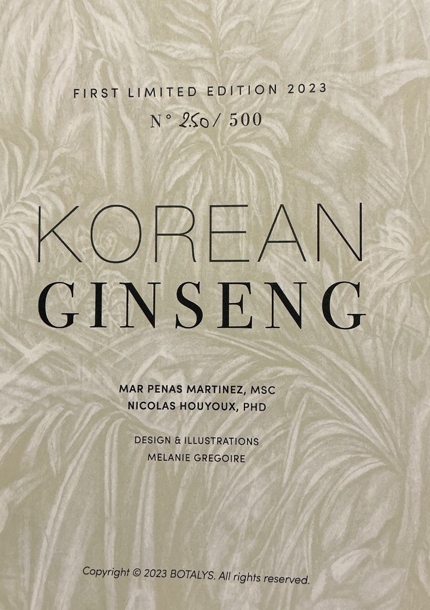 Botalys Korean Ginseng Mar Penas Martinez Hardcover Book 2023 Used