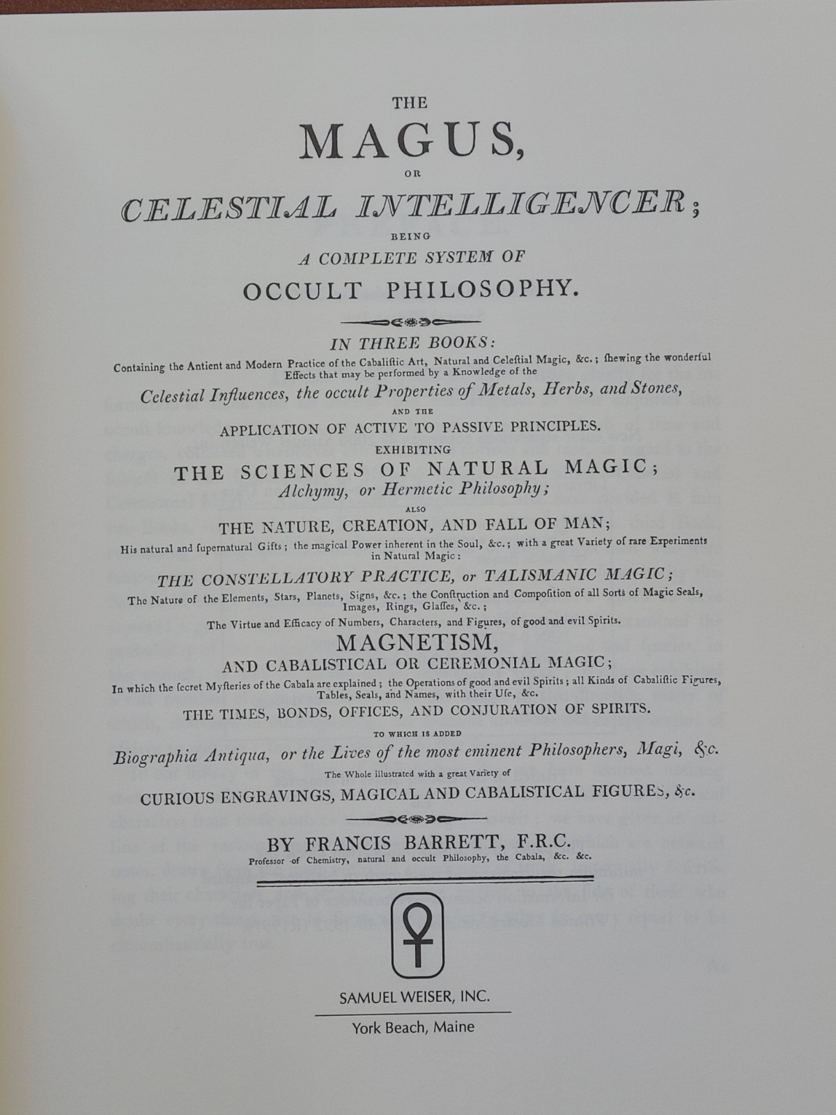 Francis Barrett; ‘The Magus’, 2000 Weiser Books facsimile reprint