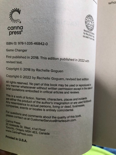 2022 GAME CHANGER RACHEL REID PAPERBACK OUT OF PRINT COVER CARINA HEATED RIVALRY