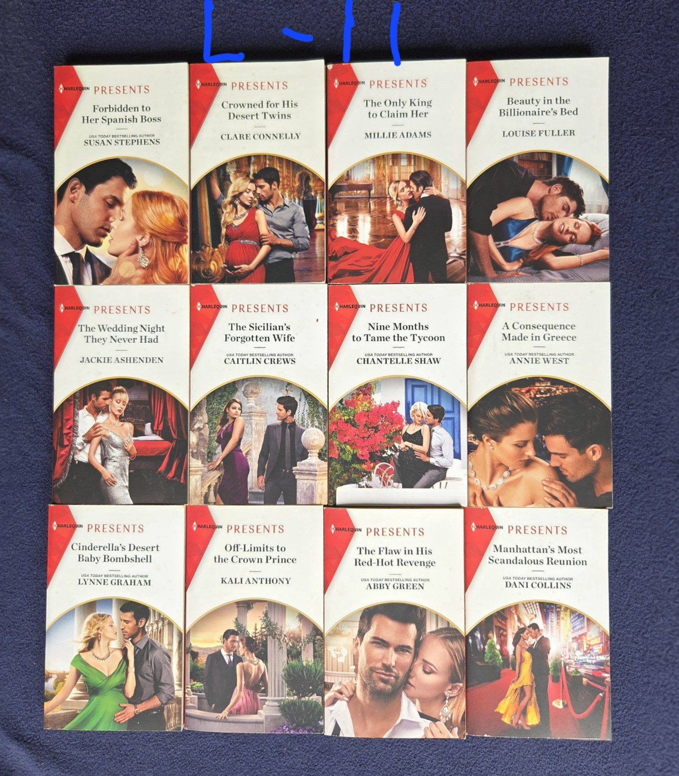 7 Lots Of 12 Harlequin Paperback Romance Novels. See Description For Lot#s