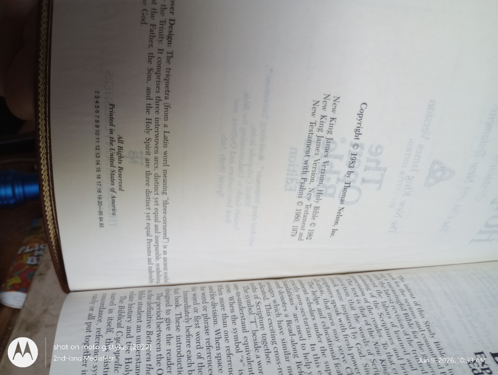 1983 NKJV HOLY OPEN BIBLE EXPANDED EDITION NELSON 456BR BROWN LEATHER BOOK