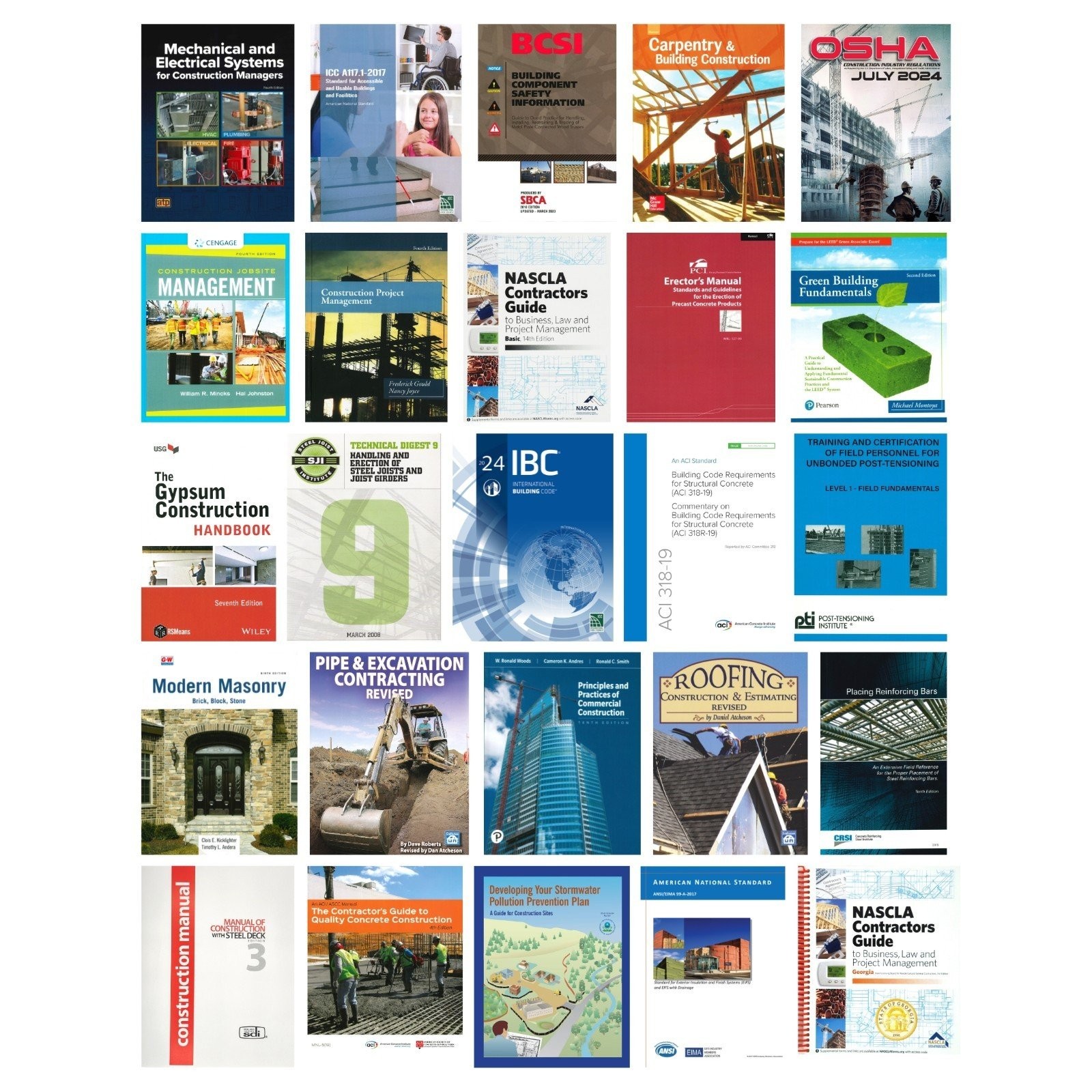 Georgia NASCLA Accredited Commercial General Building Contractor Exam Books Set