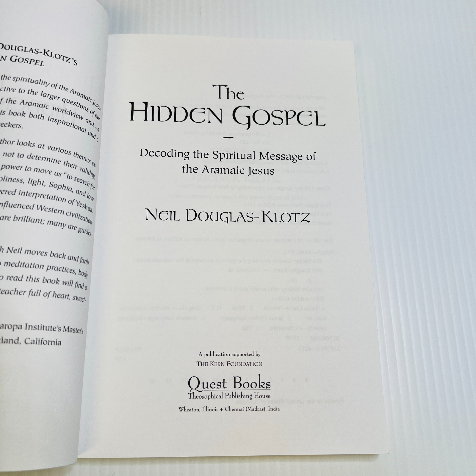 The Hidden Gospel: Decoding the Spiritual Me… by Douglas-Klotz, Neil Paperback