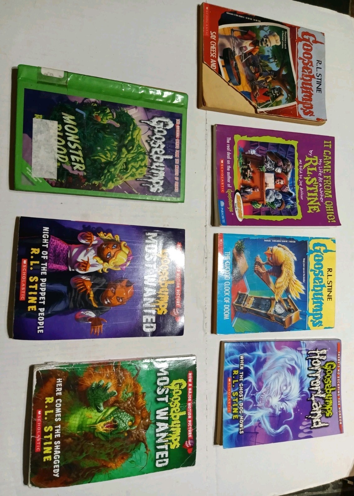 Vintage Goosebumps RL Stine Book Lot of 7 From 90s- 2000s Paperbacks