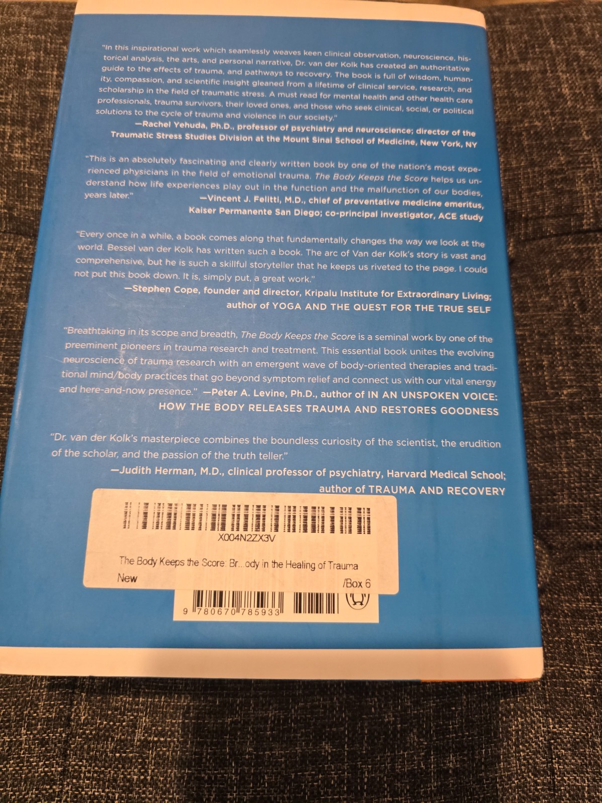 EUC Hardcover Book-The BODY KEEPS the SCORE/Bessel Van Der Kolk, M.D.-Psychology
