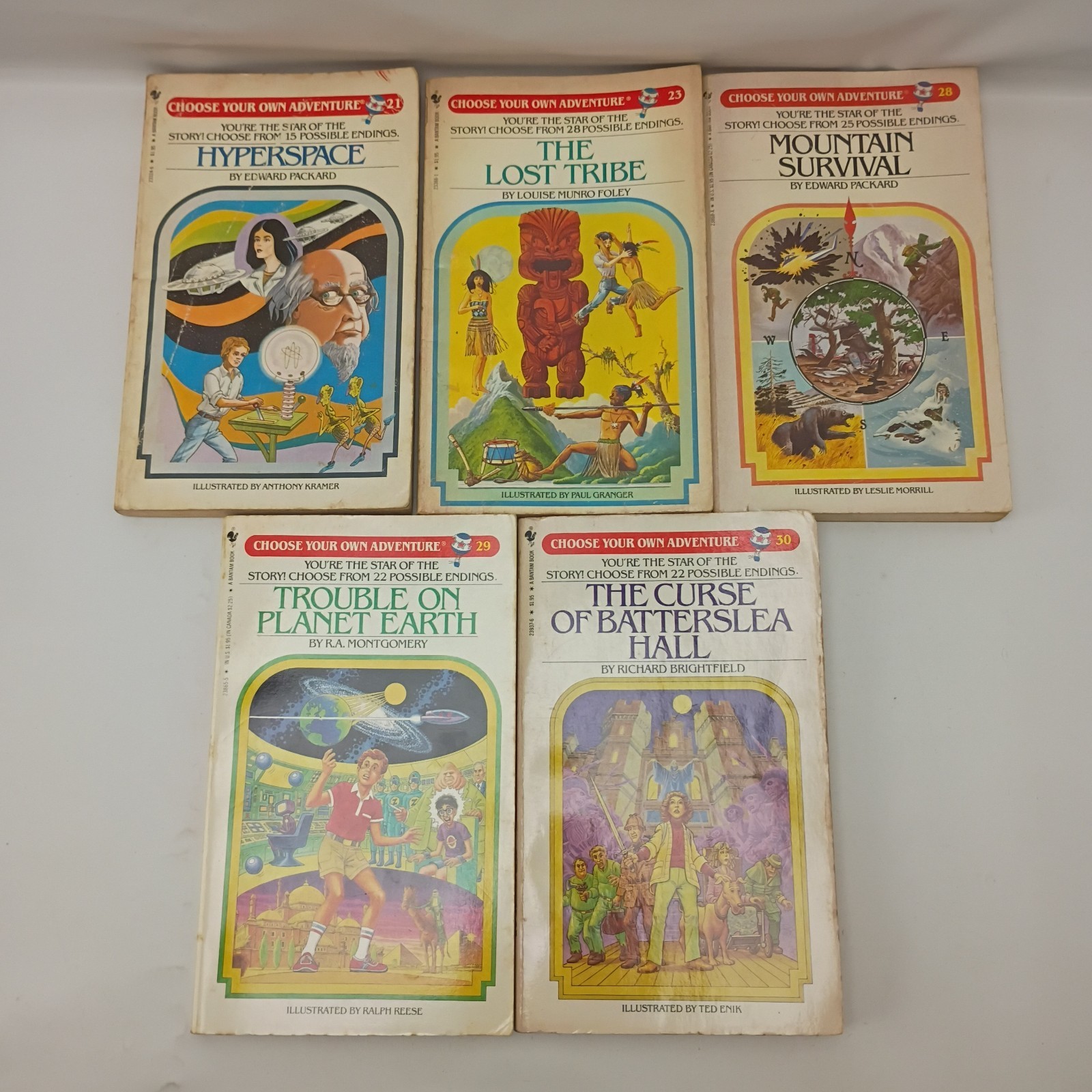 Choose Your Own Adventure Lot of 5 Hyperspace Lost Tribe 21 23 28 29 30