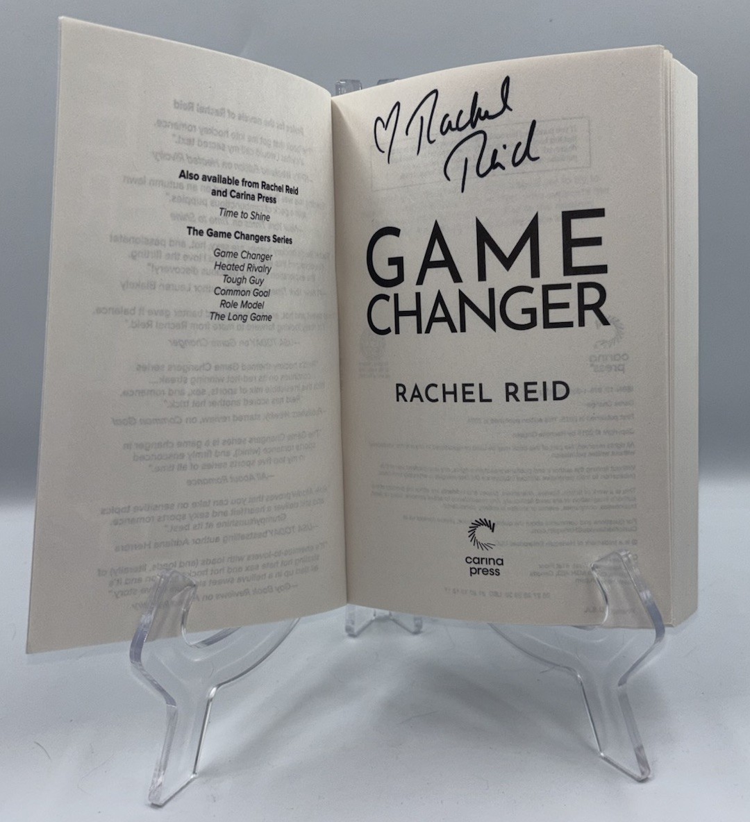 RACHEL REID GAME CHANGER SIGNED AUTOGRAPHED PAPERBACK BOOK HEATED RIVALRY HBO #1