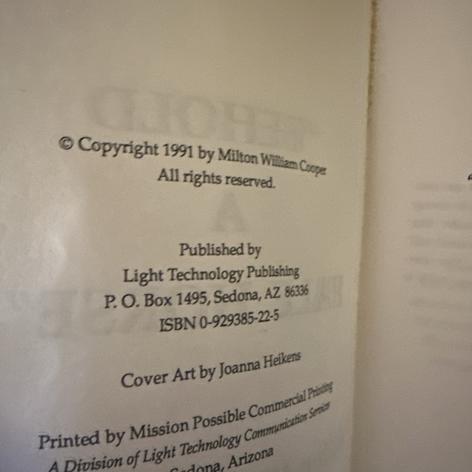 Behold a Pale Horse Milton William Cooper 1991 Unrevised Protocols of Zion CFR