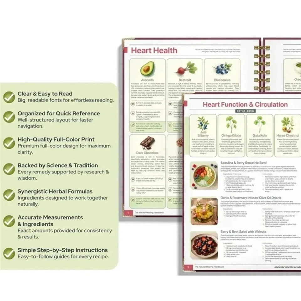The Natural Healing Handbook Spiral-Bound Guide for Herbal Remedies & Natural