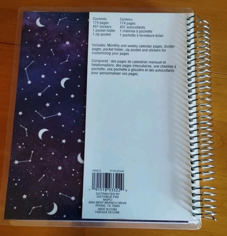The Sky is The Limit Spiral Planner Weekly 12 Month Planner Calendar 174 pages