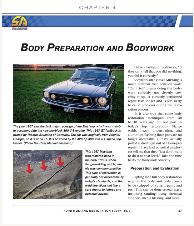 SA421 Restoration How to Ford Mustang 1964 1/2-73 Step By Step Body Engine Brake