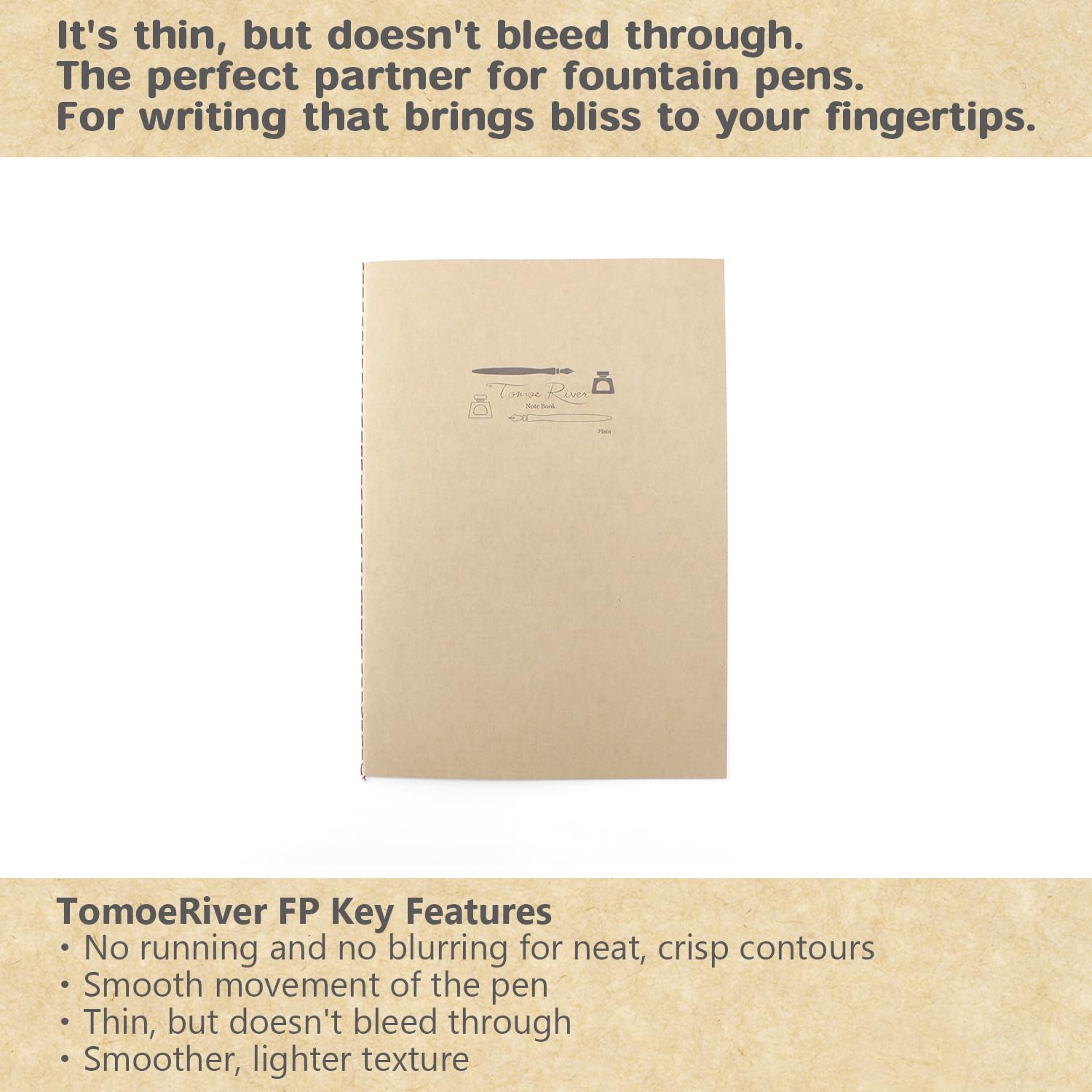 SAKAEテクニカルペーパー Tomoe River FP 52gsm Economy Notebook by SANZEN, 5.85 x 8.27 I…