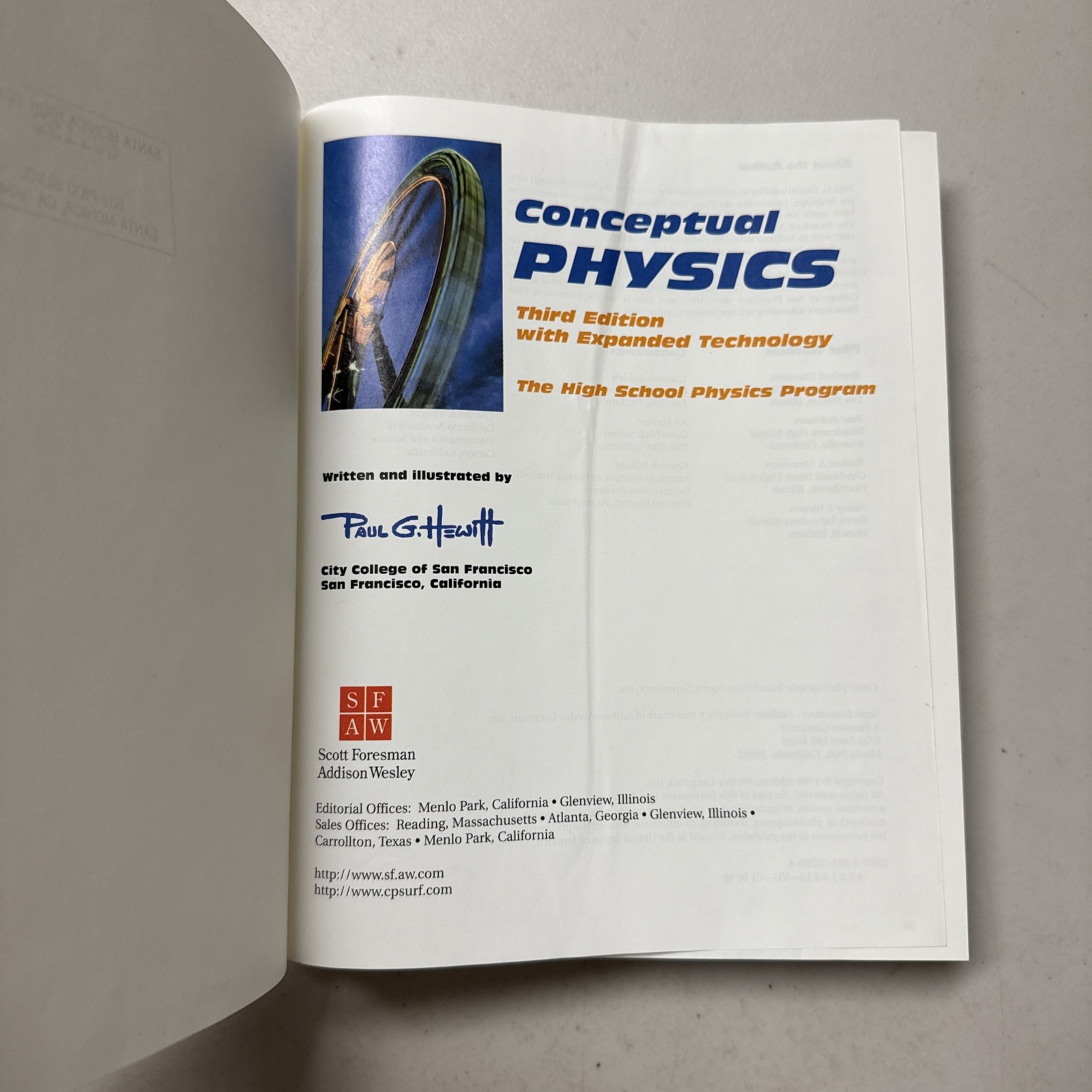 Conceptual Physics, 1999/2002 by Paul G. Hewitt (Hardcover, Student edition)-C7
