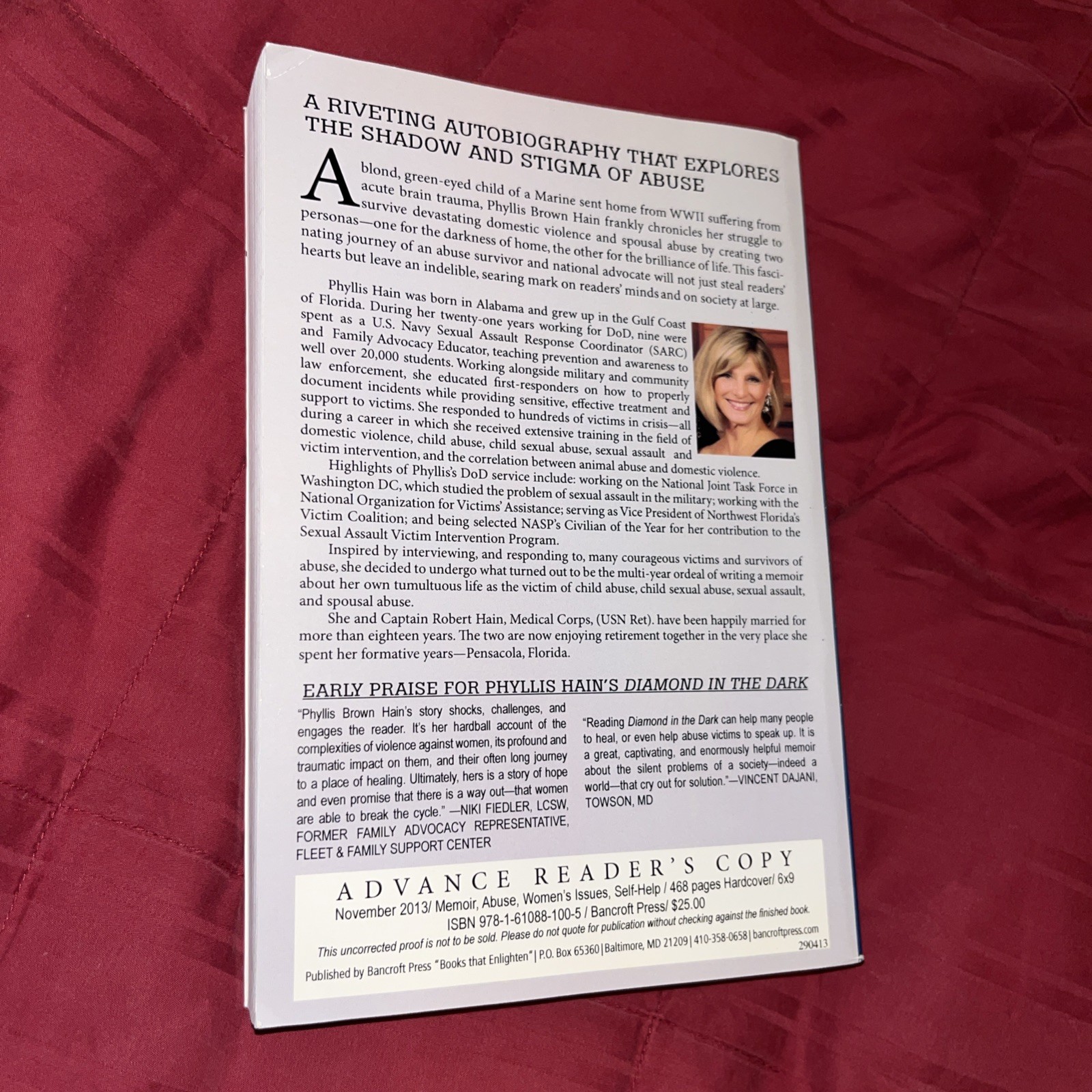 Diamond in the Dark SIGNED First Edition Abuse Memoir. Military Wives.