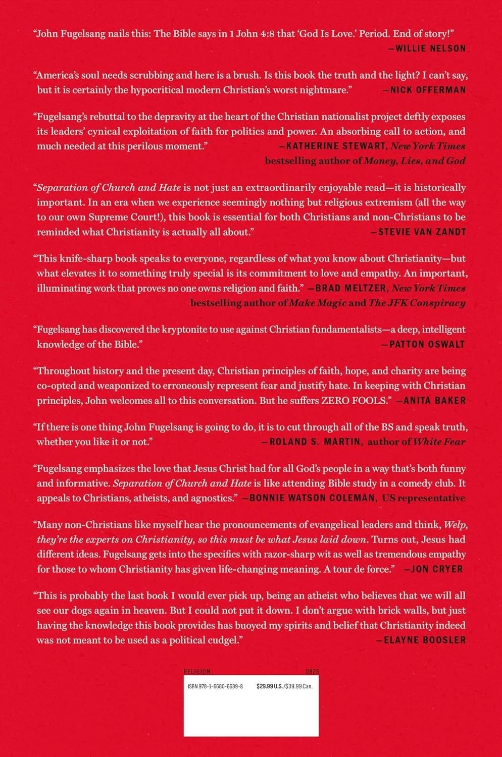 Separation of Church and Hate by John Fugelsang (2025, Hardcover)