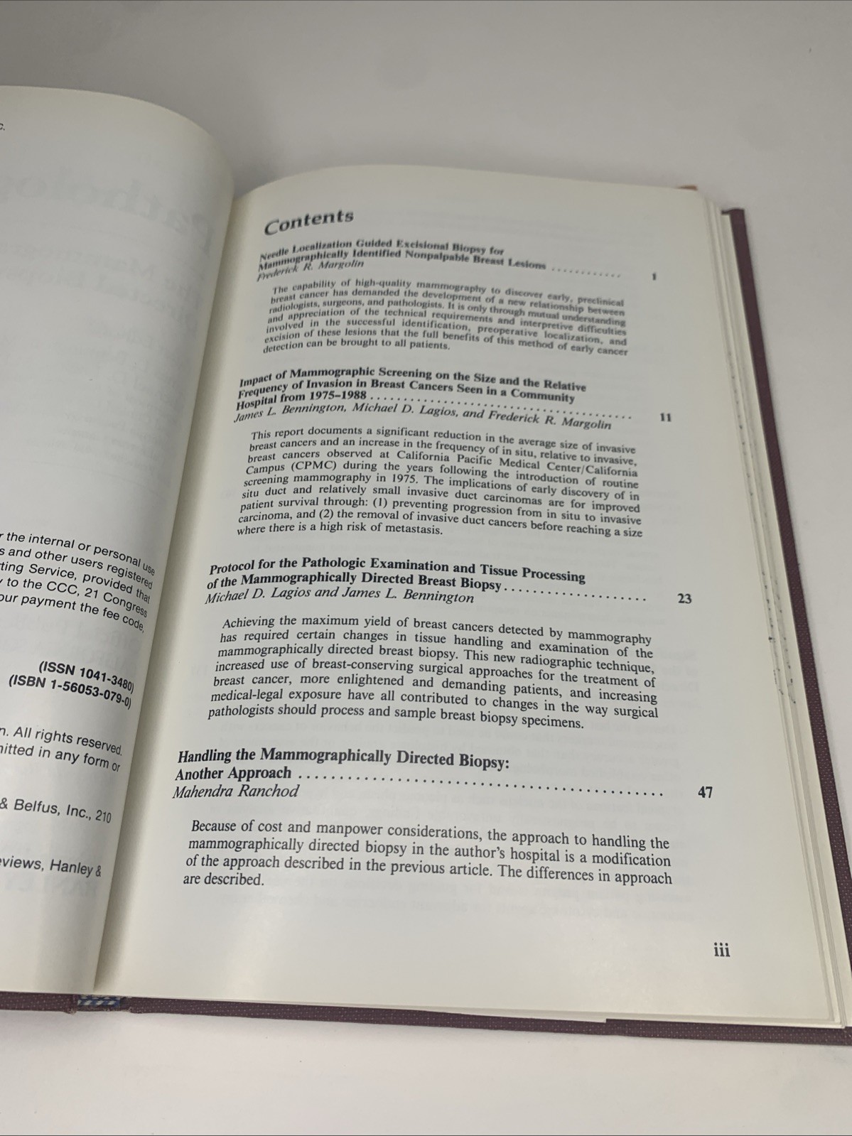 The Mammographically Directed Biopsy (Pathology Vol. 1 / No. 1)