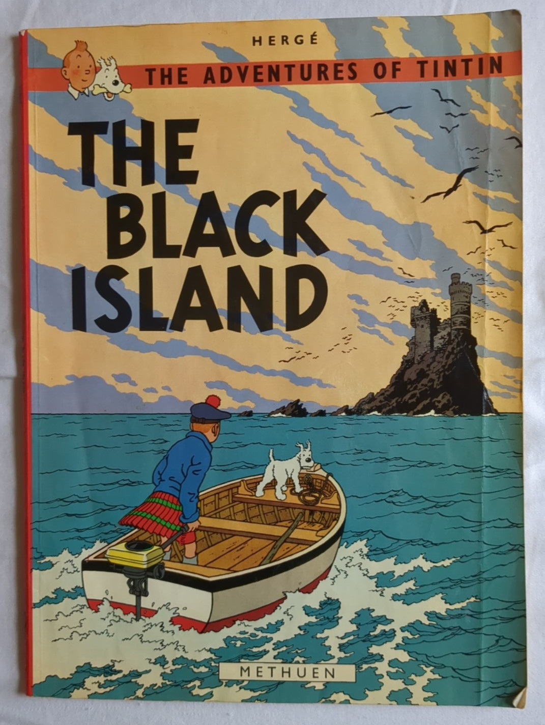 Adventures of Tintin Herge 4 Book – Moon, Black Island, America & Tibet 1968