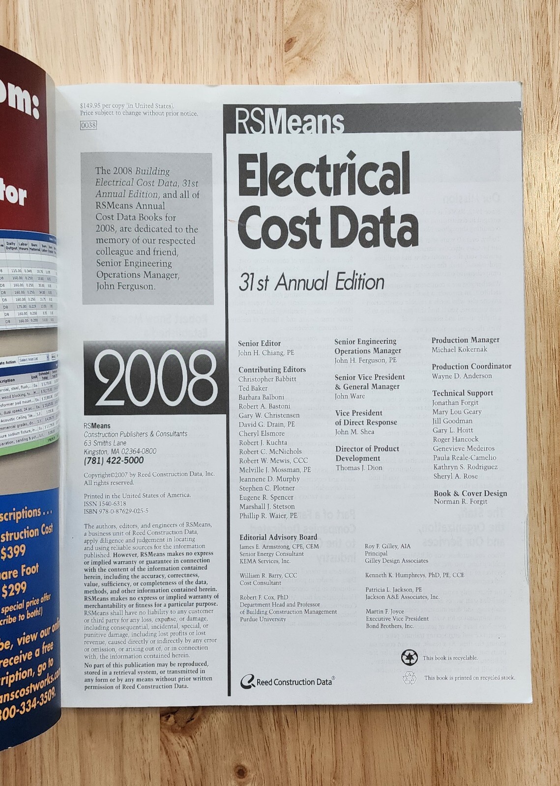 RS Means Electrical Cost Data 2008 31st Annual Edition