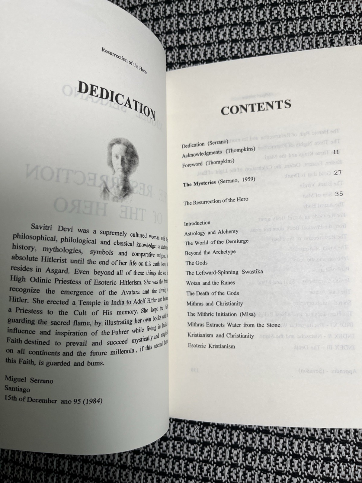 Miguel Serrano, The Resurrection of the Hero, Reprint, Brand New
