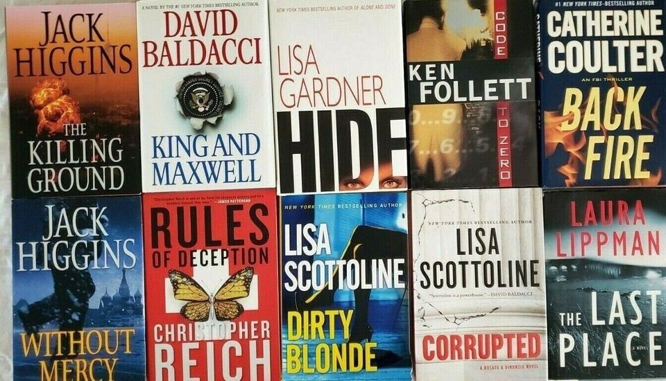 5 Pounds Of Suspense Crime Mystery Thriller Fiction Books Random Mix Lot !!