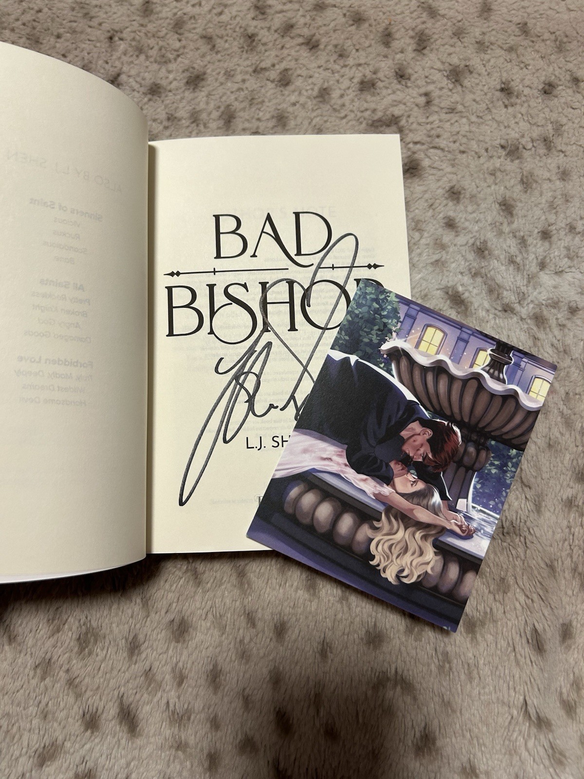 Bad Bishop by LJ Shen ARC (advance readers copy) SIGNED