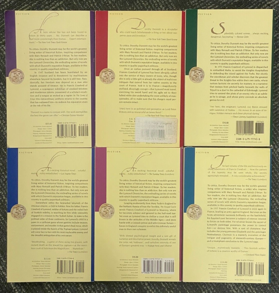 Complete Set Series – Lot of 6 Lymond Chronicles books by Dorothy Dunnett