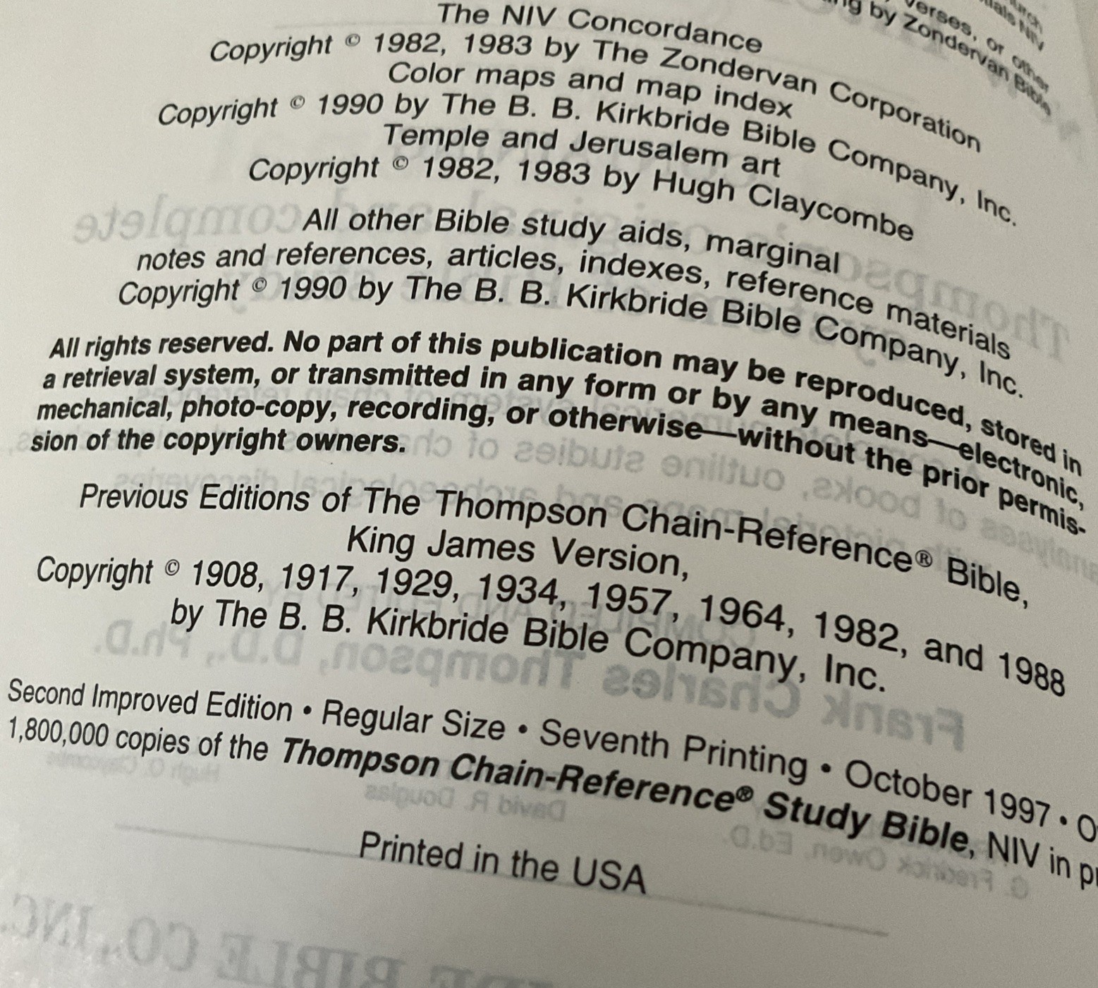 LIKE NEW***THOMPSON CHAIN-REFERENCE BIBLE***NIV***GENUINE LEATHER