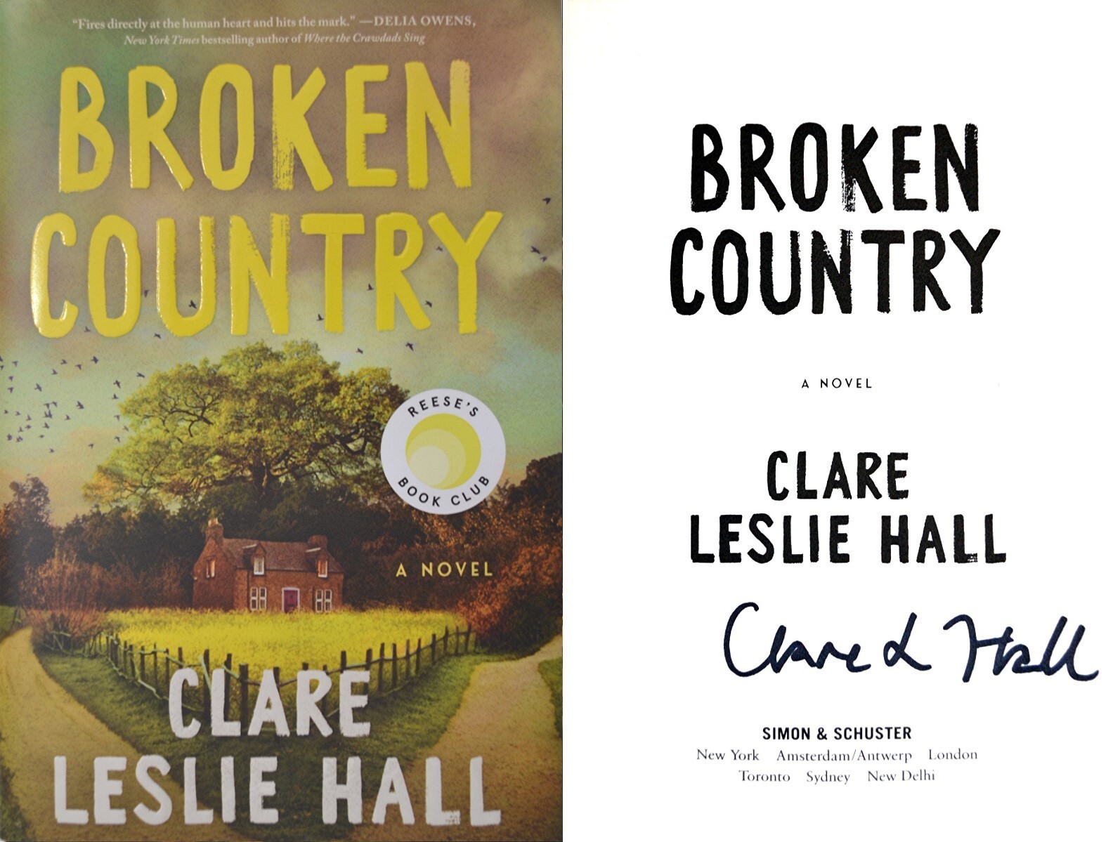 Clare Leslie Hall~PERSONALLY SIGNED~Broken Country~1st/1st ~ U.S. Debut Novel!