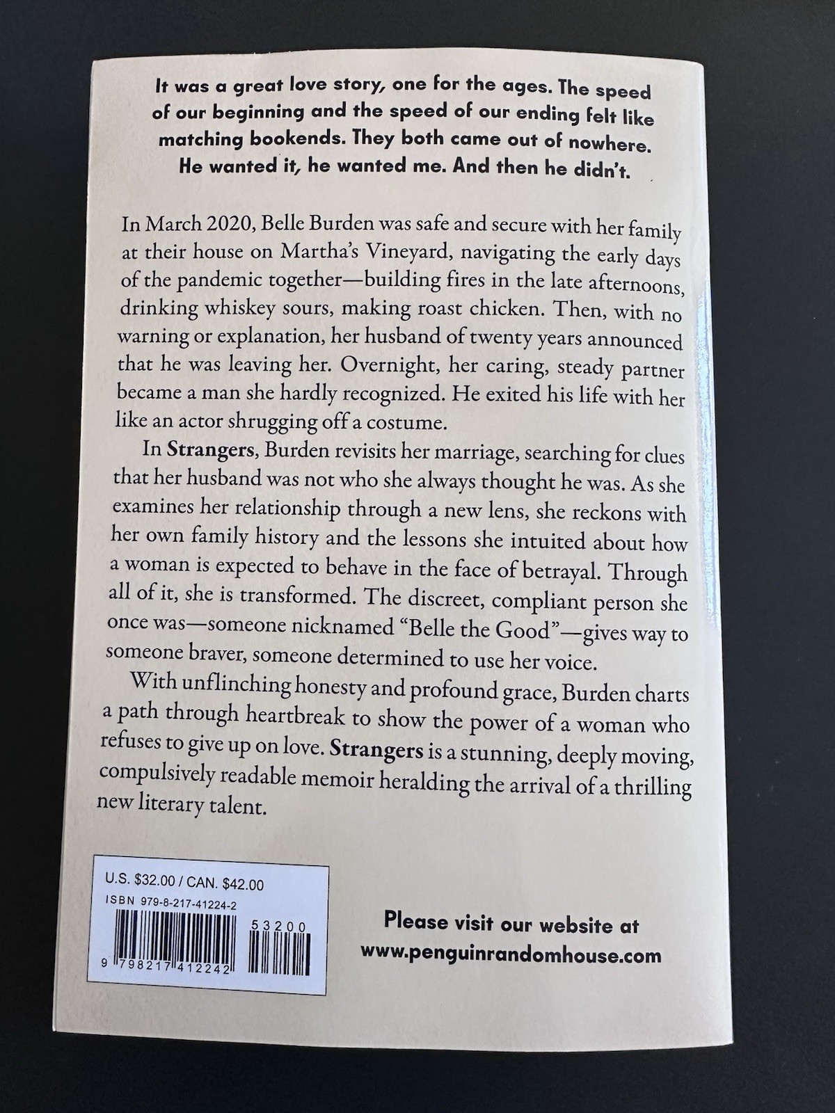 New STRANGERS A Memoir of Marriage by BELLE BURDEN (English) Paperback Book
