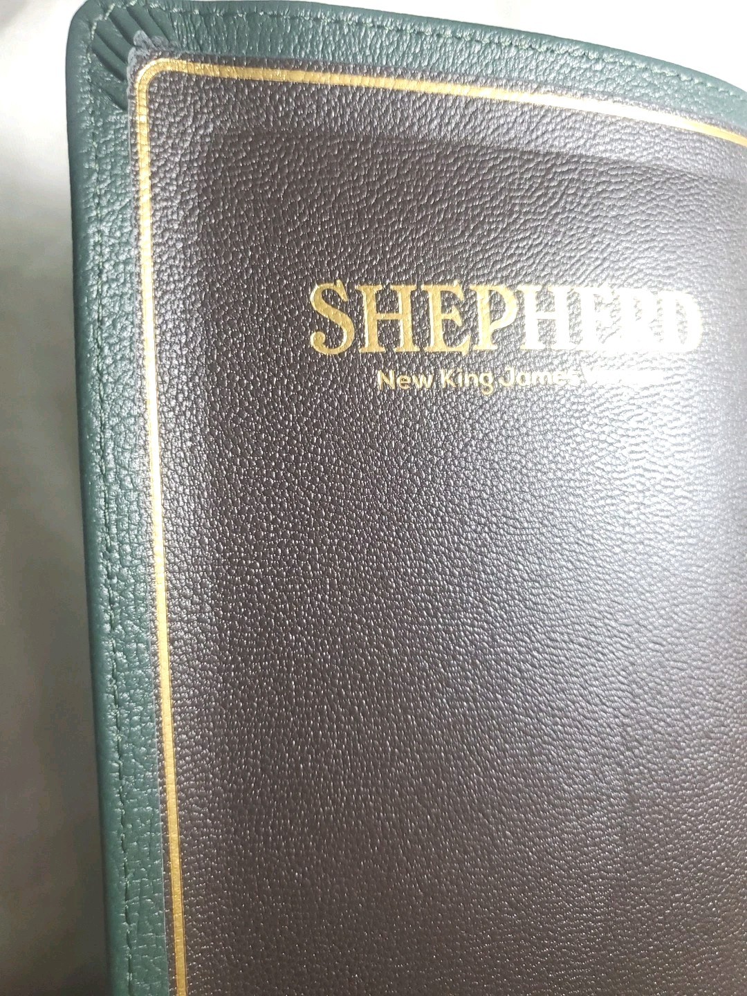 Humble Lamb NKJV Shepherd Bible Forest Green Goatskin Full-Grain Ribbons Gilded