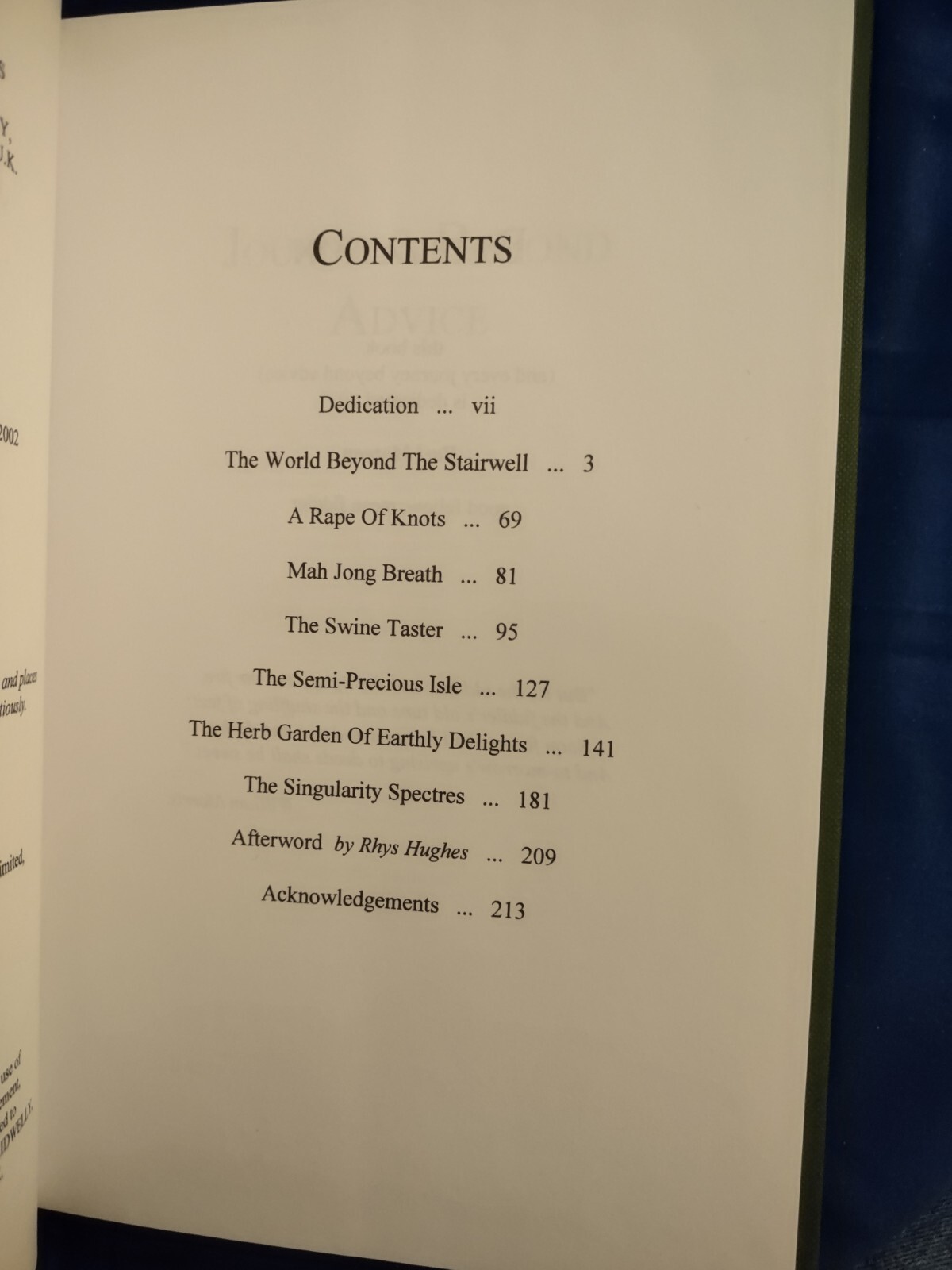 Journeys Beyond Advice by Rhys Hughes Sarob Press 2002 Limited Edition HC