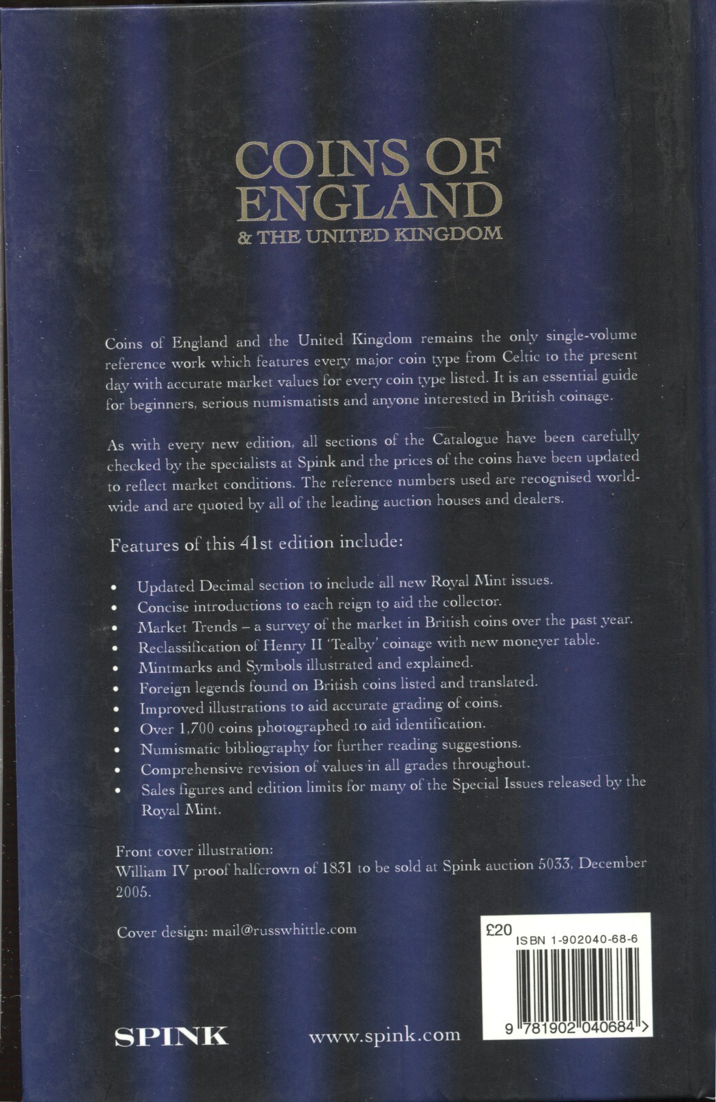 2006 COINS OF ENGLAND & THE UNITED KINGDOM by: SPINK – HARDCOVER – 558 pages