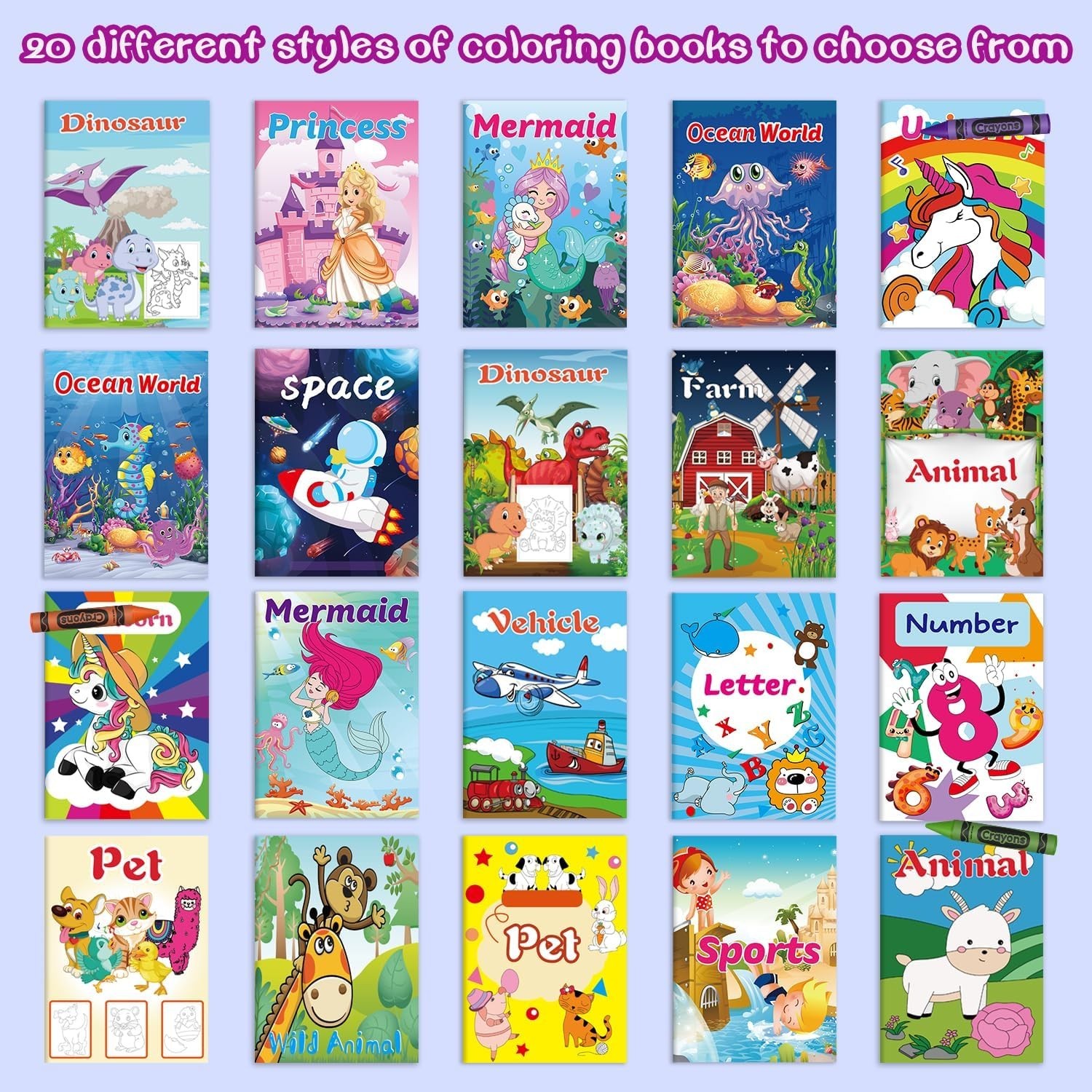 20Pack Coloring Books for Kids Ages 4-8 5.1 x 7 inch,Mini Coloring Books for …