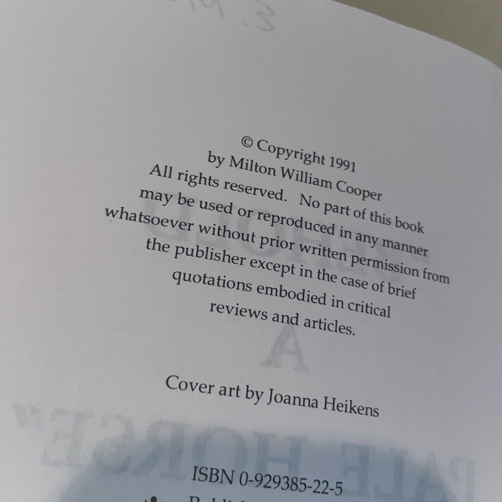 Behold a Pale Horse William Cooper 1991 UNREVISED Protocols Zion CONSPIRACY LOT