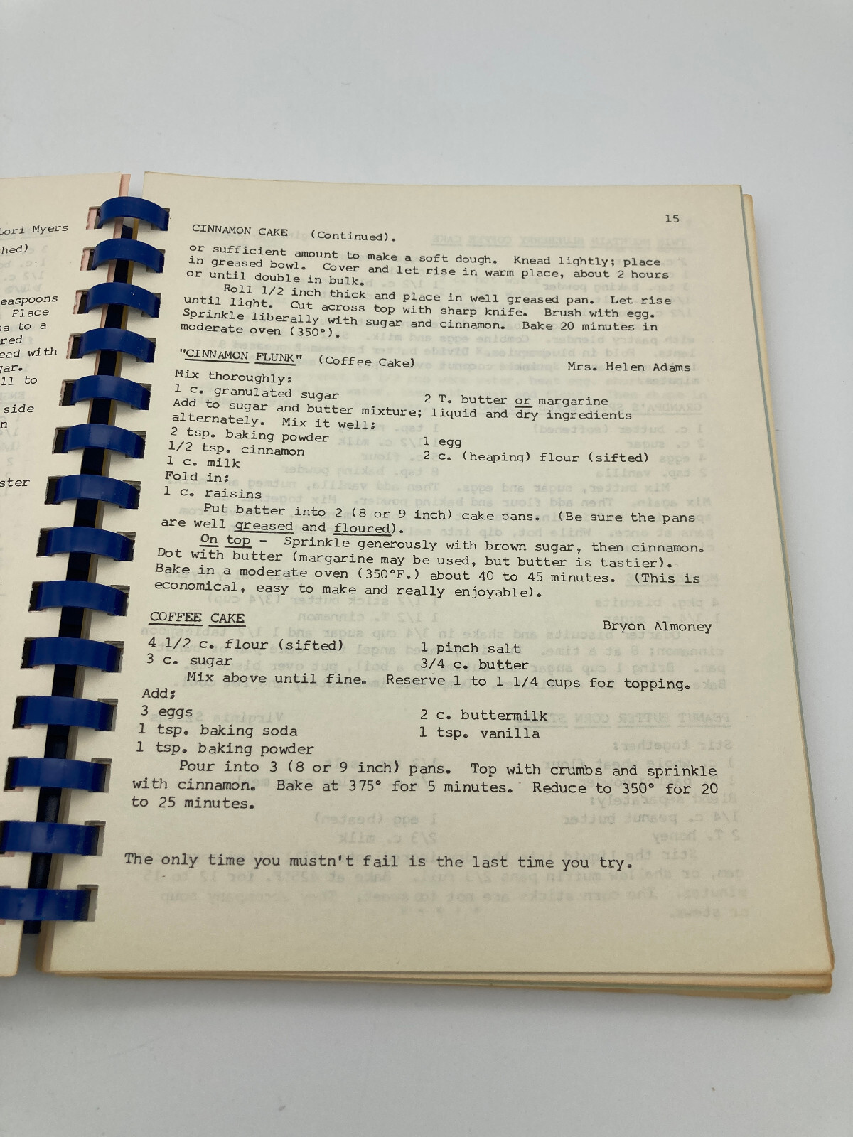 Vtg Cookbook York City PA Council PTA ~ 1977 Spiral PB 174 Typed Pages Local