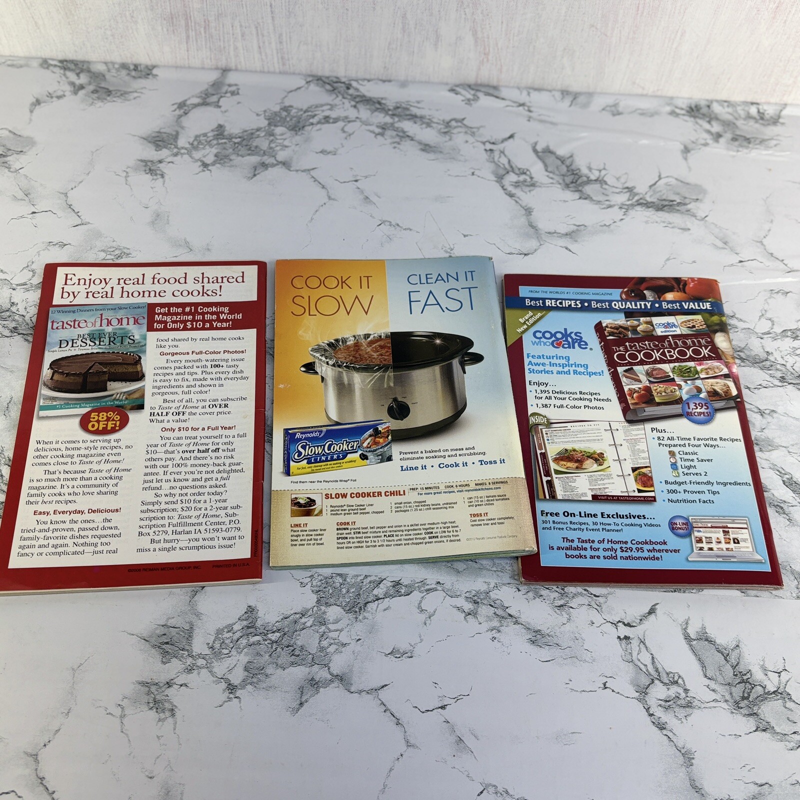 Lot of 3 Cookbooks taste of home slow cooker prize winning thanksgiving 2010’s