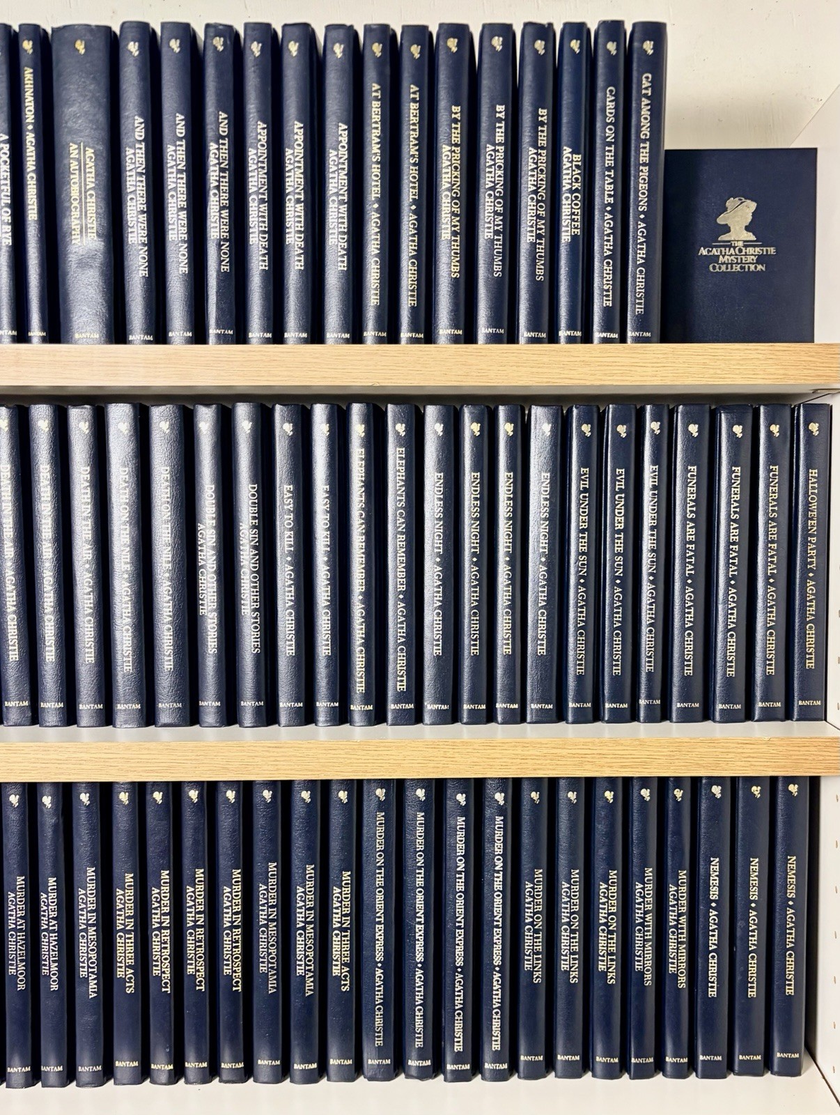 Vintage Agatha Christie Bantam Leatherette Mysteries Most Like New VG+ 73 Titles