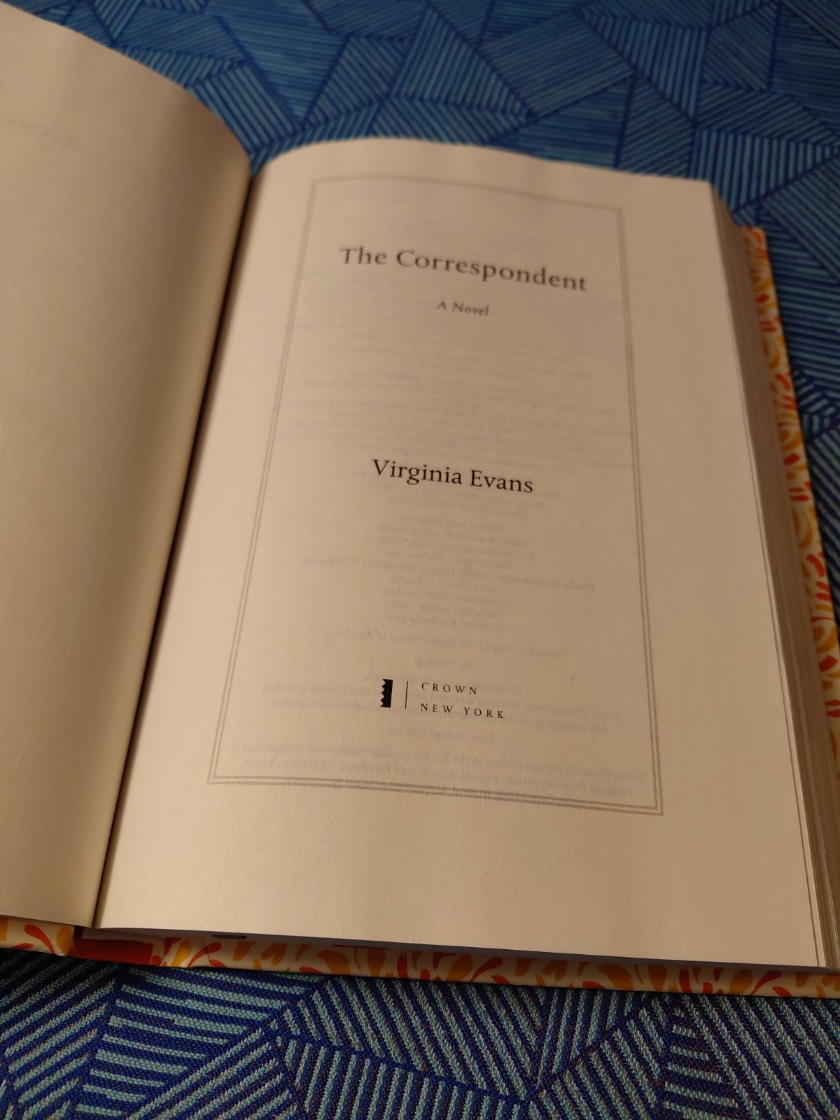 The Correspondent: Deluxe Edition: A Novel by Virginia Evans Hardcover Book