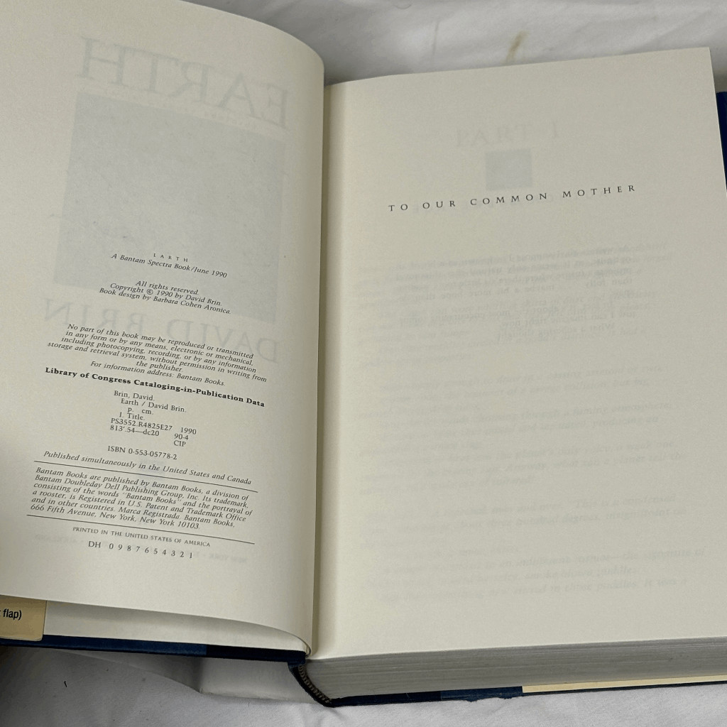 1999 ~ Earth by David Brin ~ SIGNED 1st Edition Hardcover w/ Dust Jacket