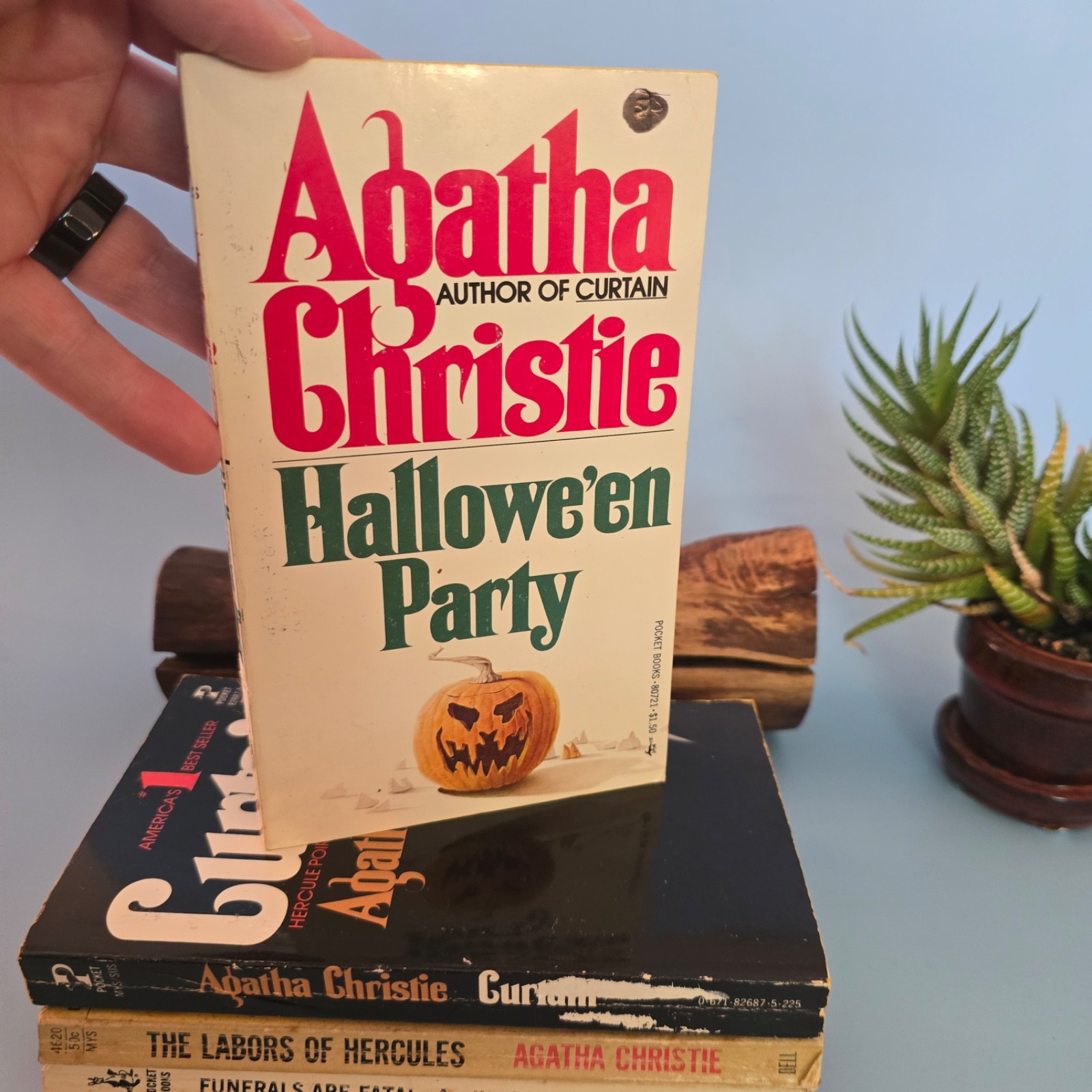 Vintage Agatha Christie Hercule Poirot Lot of 4 Paperback Books Mystery 1960s 70