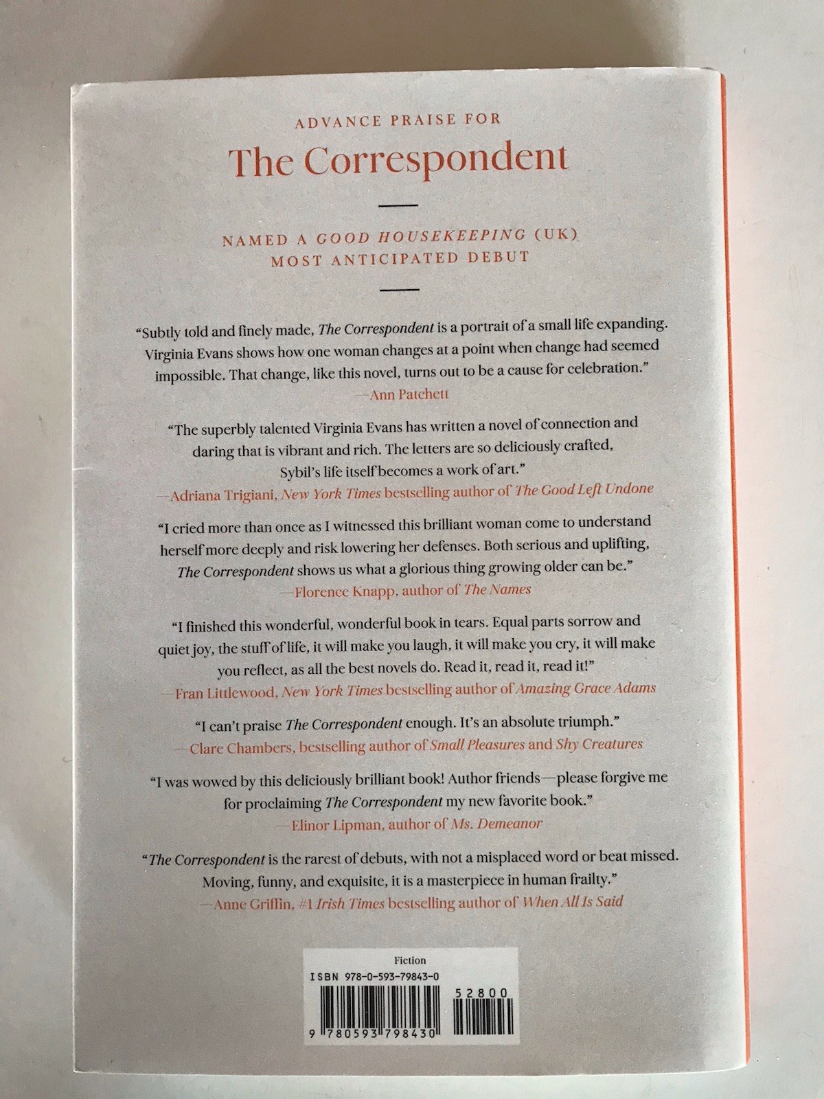 The Correspondent: A Novel by Virginia Evans Hardcover
