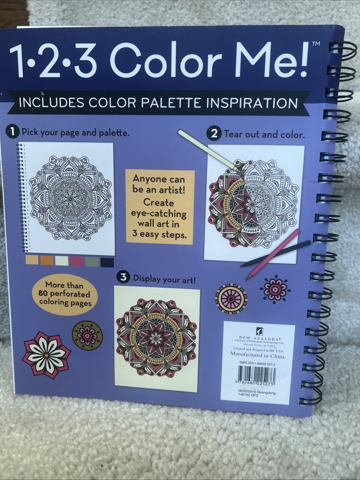 1-2-3 Color Me! – 3 books in 1: Relax, Col- spiral-bound, Seasons, 9781680225273