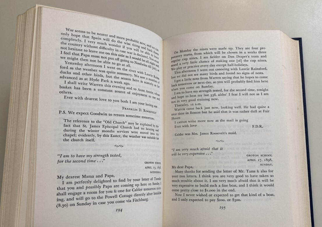 F.D.R. His Personal Letters~Early Years~Stated First Edition~1947~HC/DJ~VG Cond.