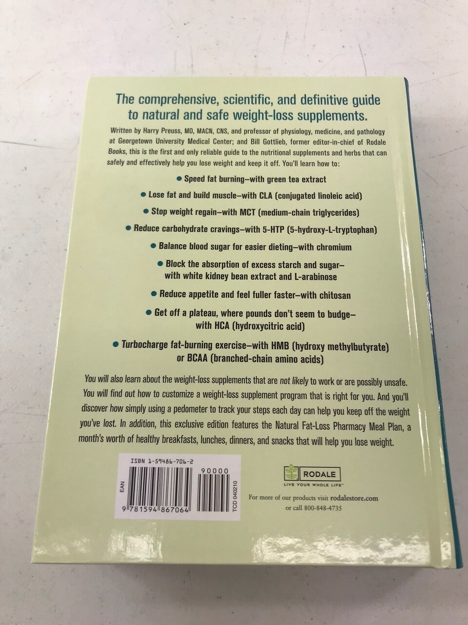 The Natural Fat-Loss Pharmacy, Harry Preuss, Hardcover, 367 Pages