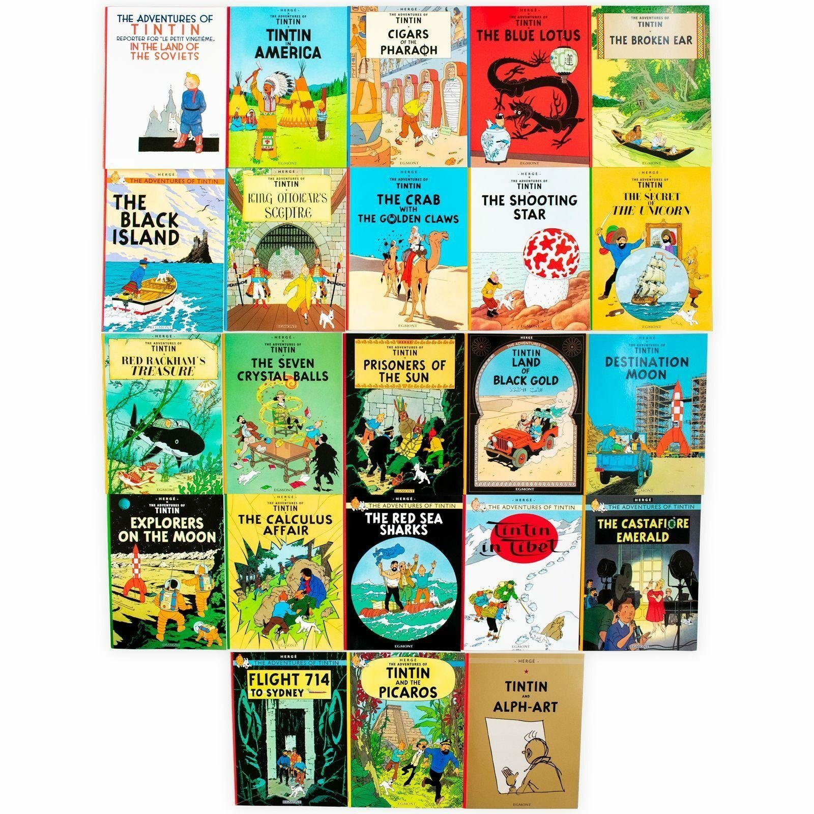 The Adventures of Tintin Boxset 23 Books Collection By Herge NEW Paperback